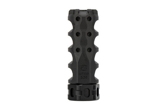 Precision Armament HYPERTAP .223 muzzle brake with integrated muzzle nut for easy installation in black
